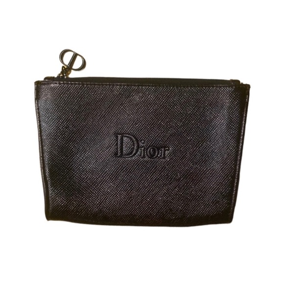 Dior Bags Christian Dior Black Highgloss Pouch In Black